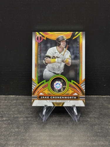 JAKE CRONENWORTH /75 PADRES GAME JERSEY PATCH 2023 TOPPS TRIBUTE SEAL APPROVAL