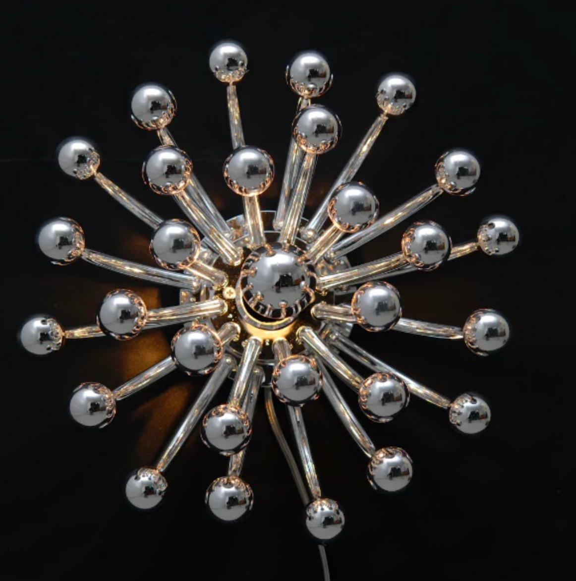 Valenti Luce Pistillino Lamp Chrome Silver - 1970s Classic Design