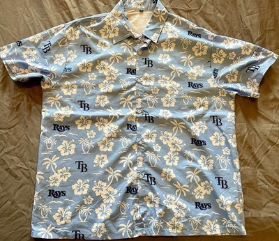 TAMPA BAY RAYS Floral Palm Tree Hawaiian Camp Shirt M Tradewinds Resort SGA