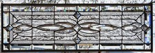 Stained Glass Transom window HANGING PANEL 34 X 11 3/4 incl hooks