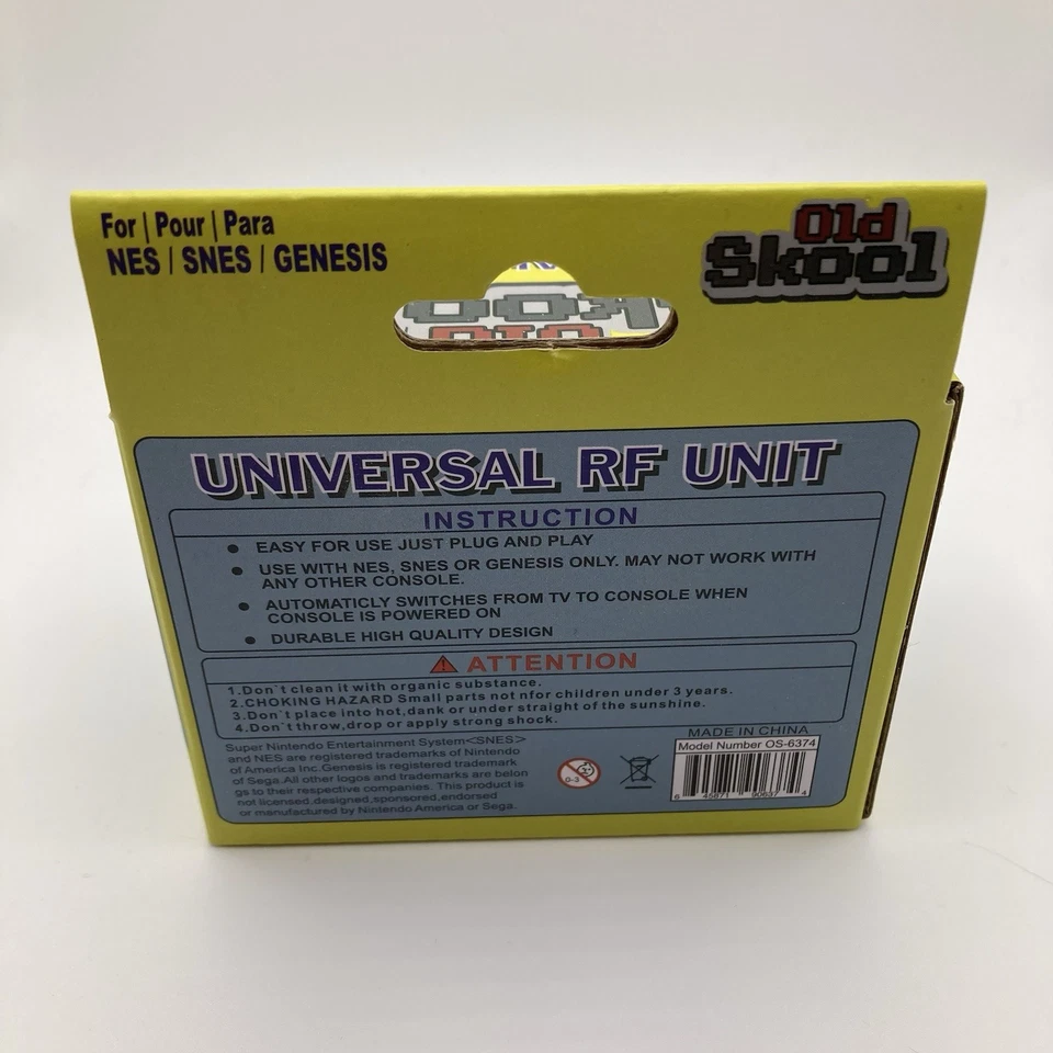 Old Skool Universal RF Unit For Nintendo NES SNES And Sega Genesis NEW IN BOX - Image 3 of 4