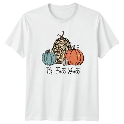 Its Fall Yall Damen T-Shirt Leopardenmuster Herbstsaison Geschenk für Sie