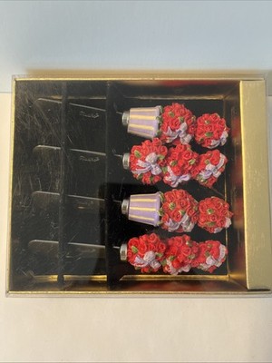 Radko set of 4 Stainless steel spreaders with hand-painted red rose handles