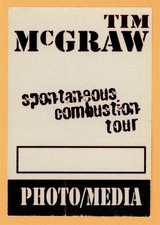 Tim McGraw 1997 w/ Faith Hill Concert Tour Photo Backstage Pass 
