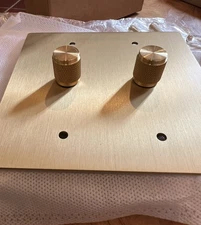 Klas-2 Gang Rotary Dimmer Wall Switch-Satin Brass Finish 1 Pack. New In Box.