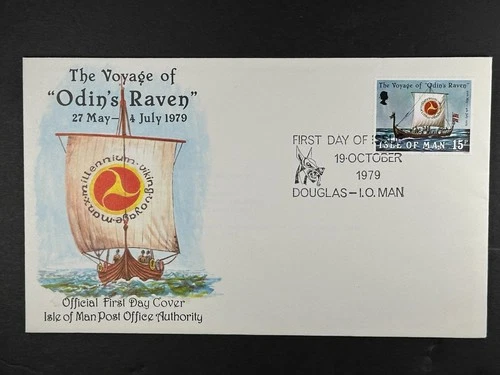 Isle Of Man FDC 1979 The Voyage of Odin's Raven First Day Cover Ship Stamp