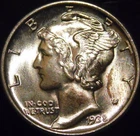1938-S Mercury Dime Gem BU Uncirculated Full Bands