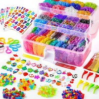 Loom BäNder Set 17500+ 28 Farben GummibäNder FüR ArmbäNder Mit Clips Perlen Box