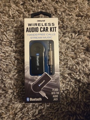   iWorld Bluetooth Audio Car Kit Adapter w/ Mic & 3.5mm AUX Jack   Model WBTCK