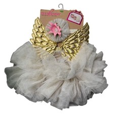 Elly and Emmy 3 Piece Angel Tutu Set Peach Rose Gold Newborn Photoshoot Costume