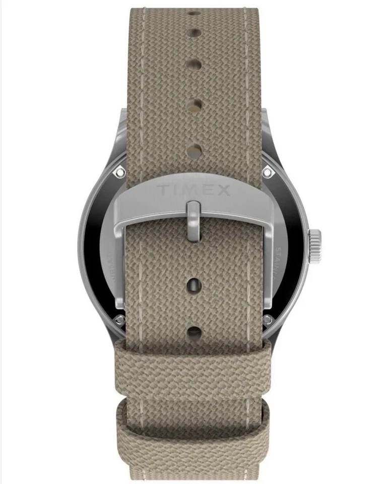 New Timex Military TW2Y11900 MK1 Automatic Watch 40 mm Black Dial Beige Strap - image 4 of 4