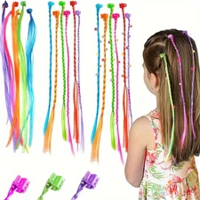 18 Pcs Colorful Hair Extensions Bobby Pins Kids Styling Accessories Girls
