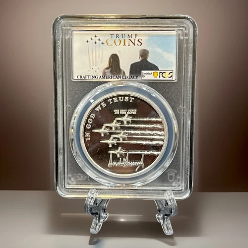 Official🔥Certified Silver PCGS Gem Proof Med. 47th President Trump Liberty Jets