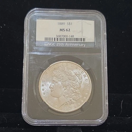 1889 NGC MS62 $1 Morgan Silver Dollar BU - Nice!