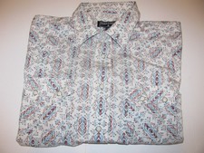 Panhandle Slim Pearl Snap Shirt Men L Wild Design Western Cowboy Ranch Festival