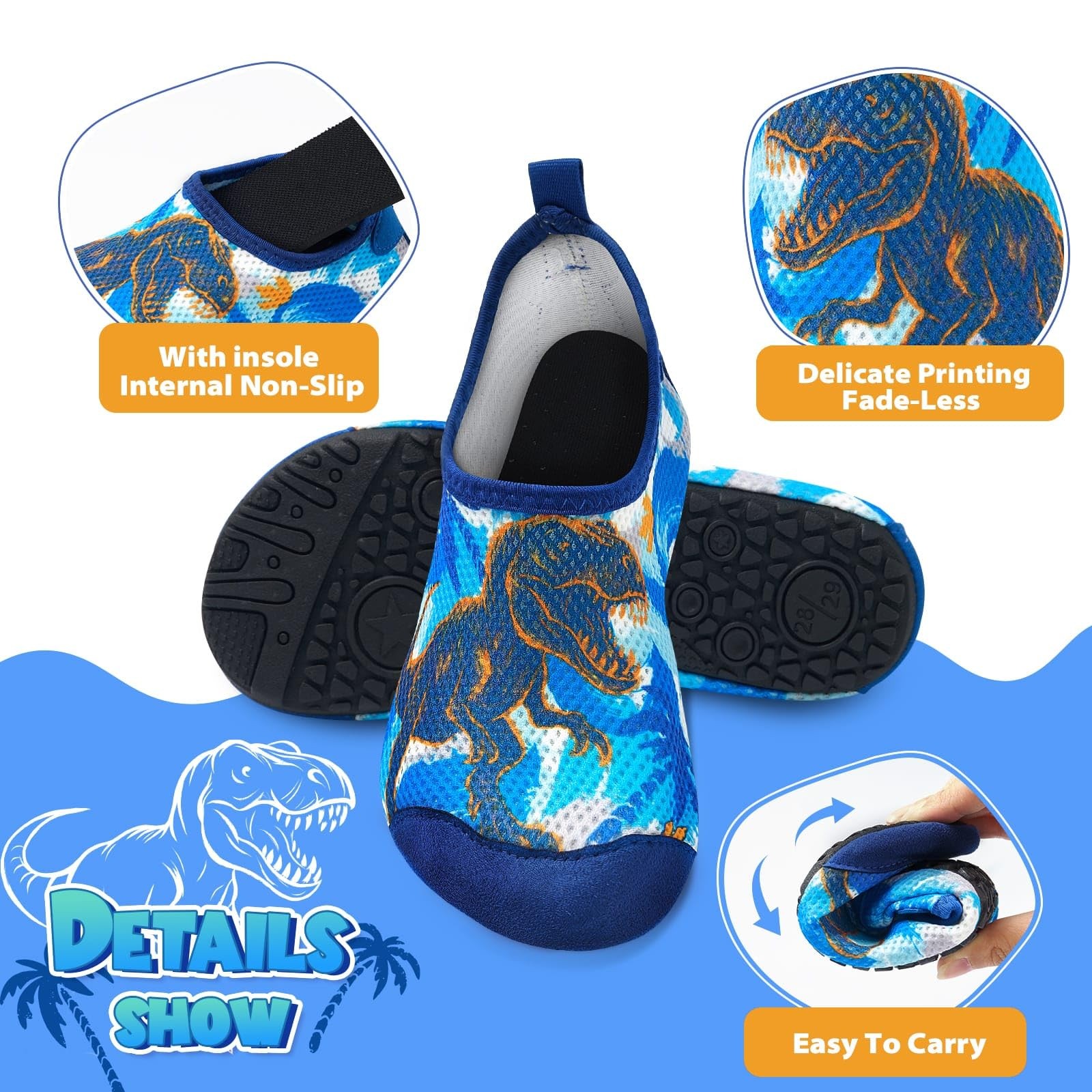 Chaussures de plage enfant garçon légères et flexibles à séchage rapide