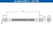 Bremsschlauch ATE 24.5204-0297.3 für PORSCHE 911 993 964 Targa Speedster Carrera