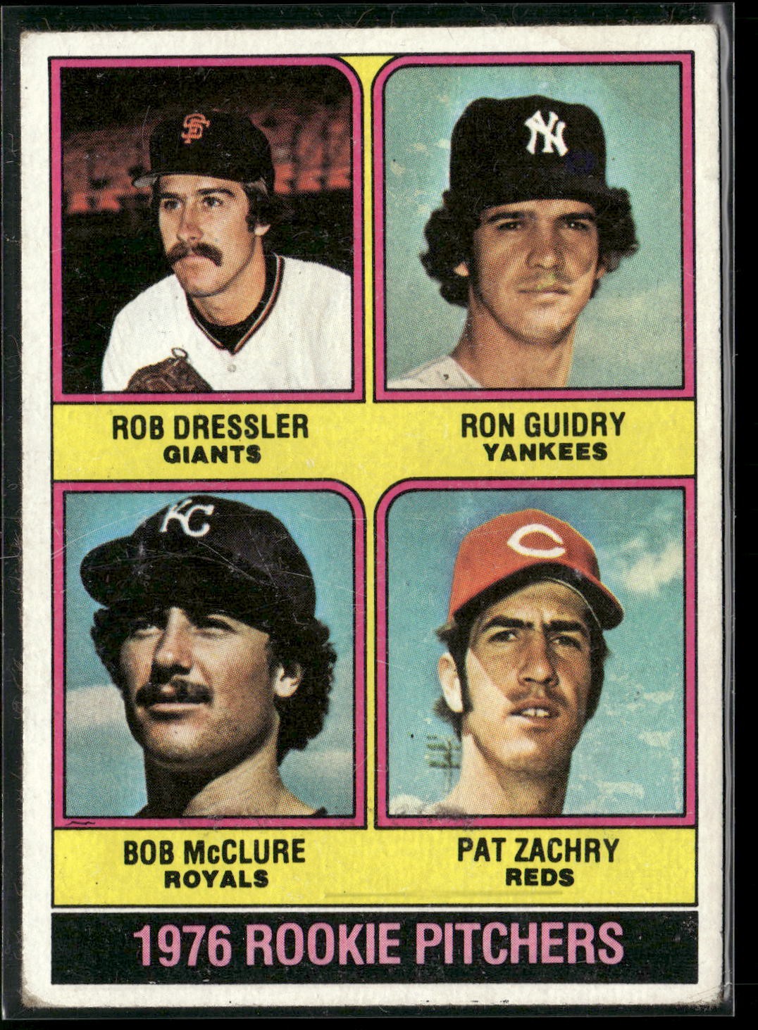 1976 Topps #599 1976 Rookie Pitcher Dressler / Ron Guidry / McClure / Pat Zachry