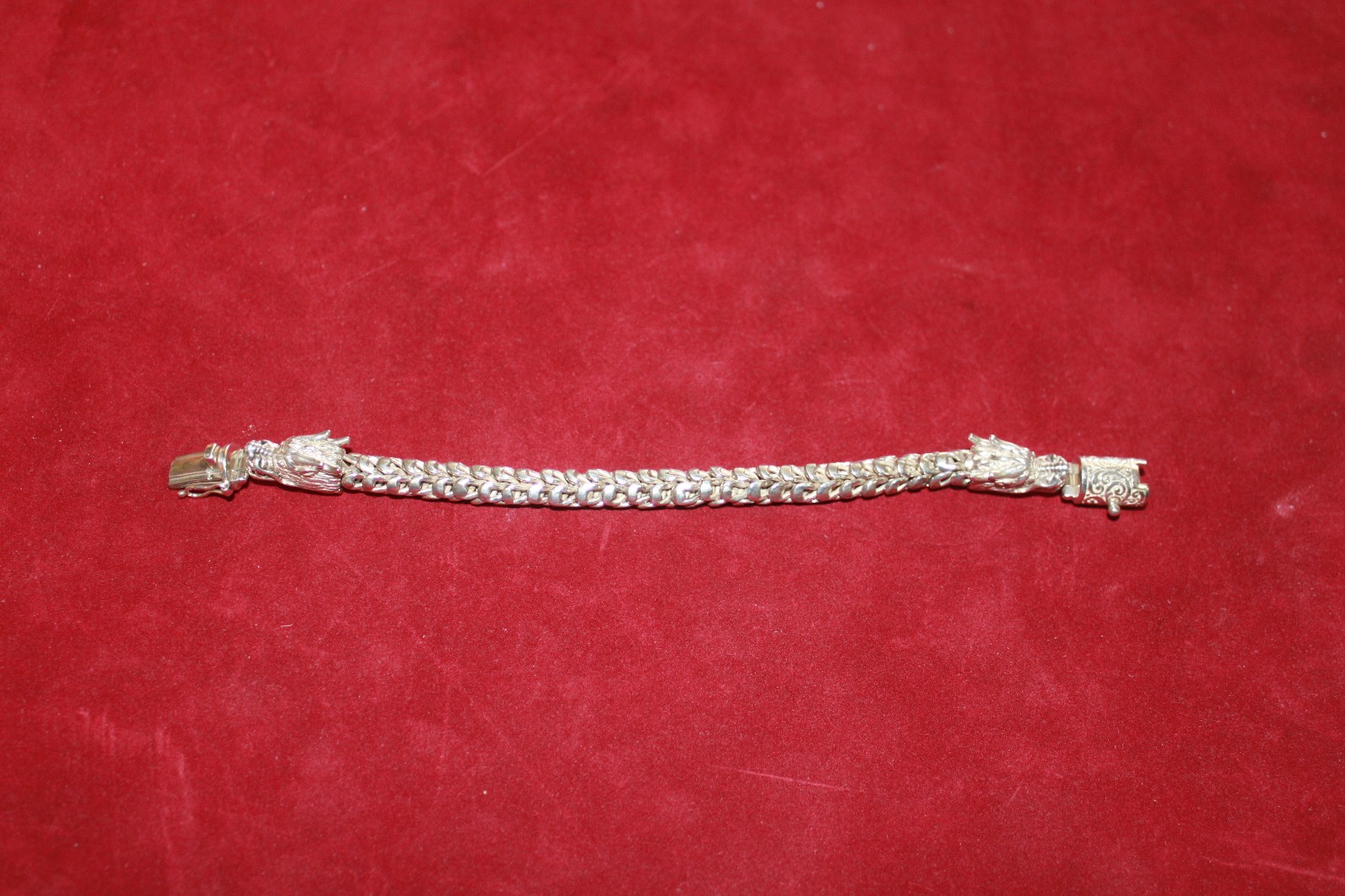 STERLING SILVER DOUBLE DRAGON HEAD SCALE LINK BRA… - image 4