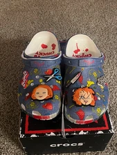 Crocs Chucky Classic Slip On Clogs Sandals Multi Blue Halloween Multiple Sizes