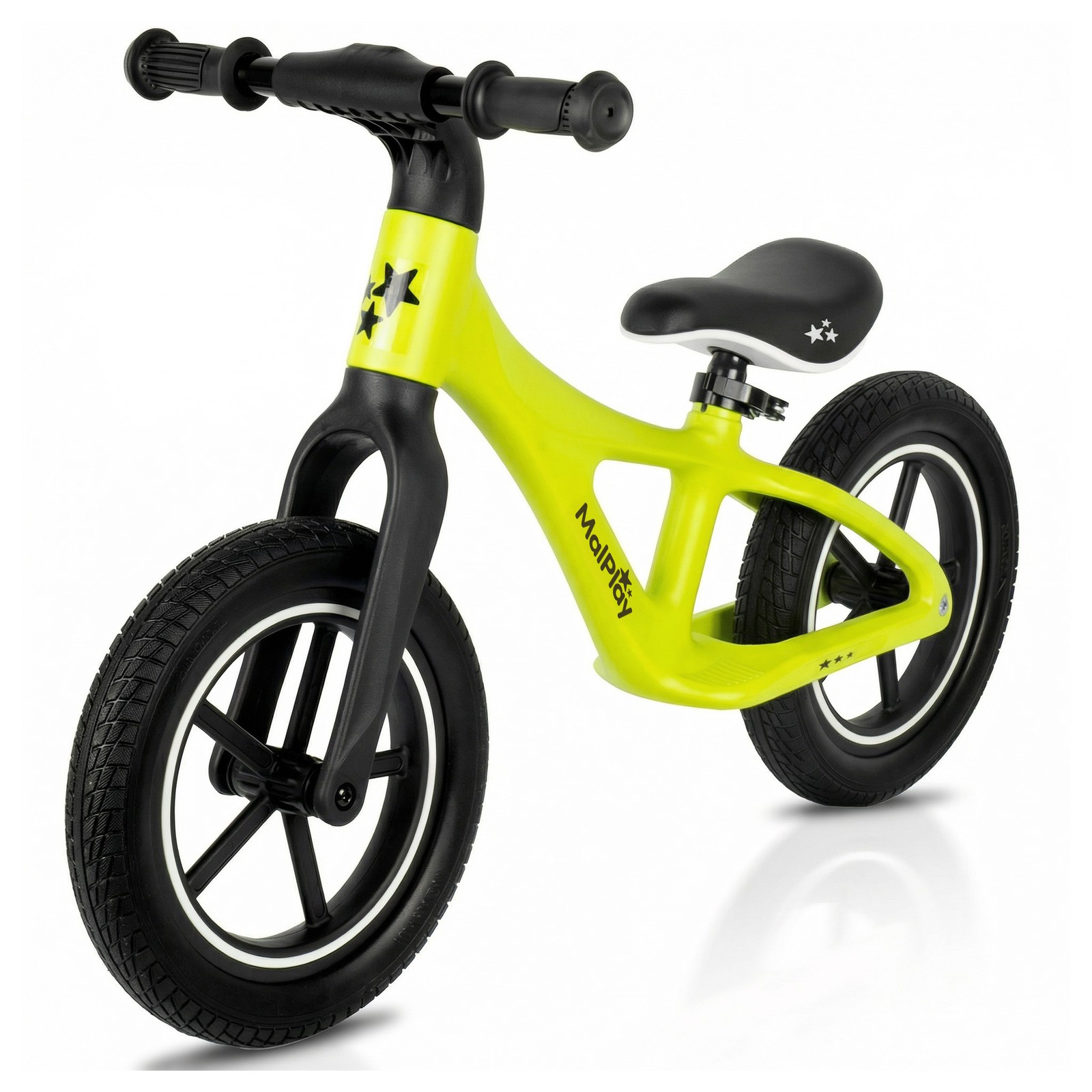 Malplay Bici da Corsa Bici per Bambini 12 Pollici PU Leggera 3,4kg Nylu GIALL...