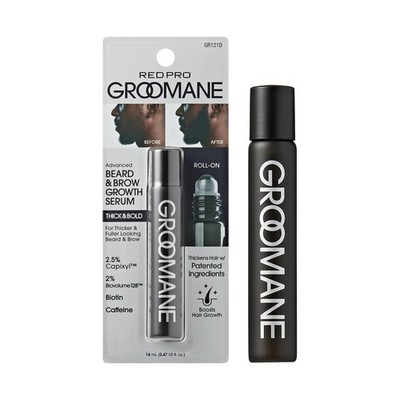 RED Pro GROOMANE Roll-On Beard Growth Serum for 0.47 Fl Oz (Pack of 1), Oil