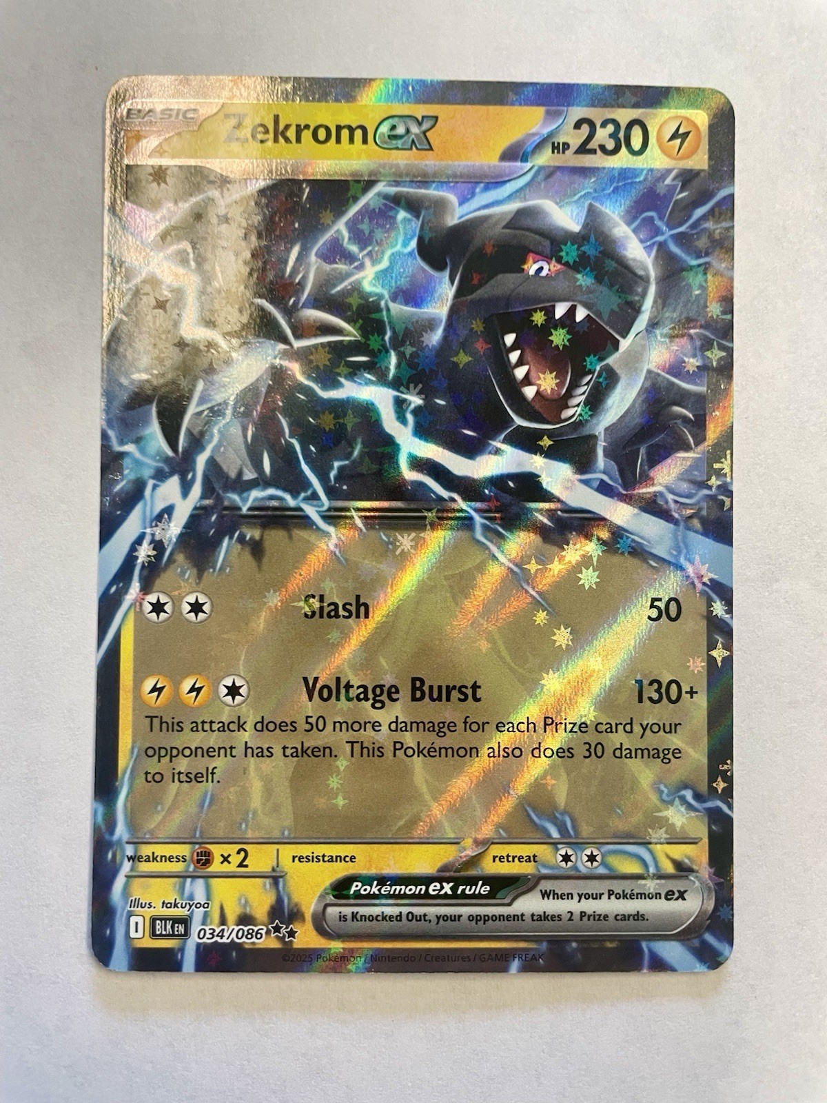 Zekrom ex #034/086 SV: Black Bolt Pokemon