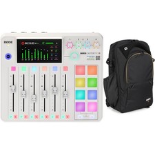 Rode Rodecaster Pro II Podcast Production Console with Backpack - White