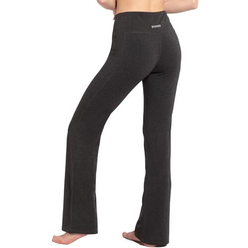 Flared Yoga Pants for Women with Pocket - Wide Leg Yoga Leggings High Waisted...-image
