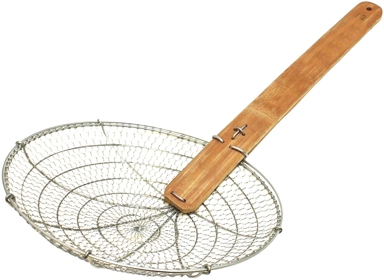 14"" Mesh Bamboo Handled Skimmer Restaurant Take Away Food Noodle Skimmer
