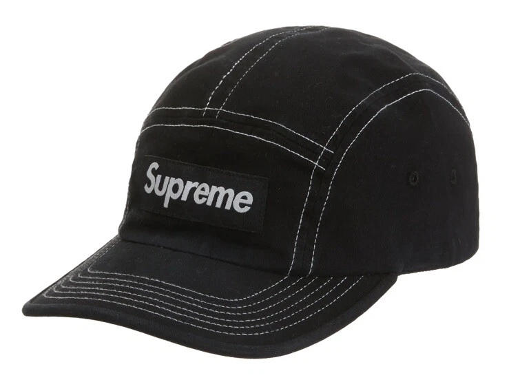?? Casquette de camp Supreme 2 tons en sergé   Noir / Blanc   NEUF   LIVRAISON GRATUITE