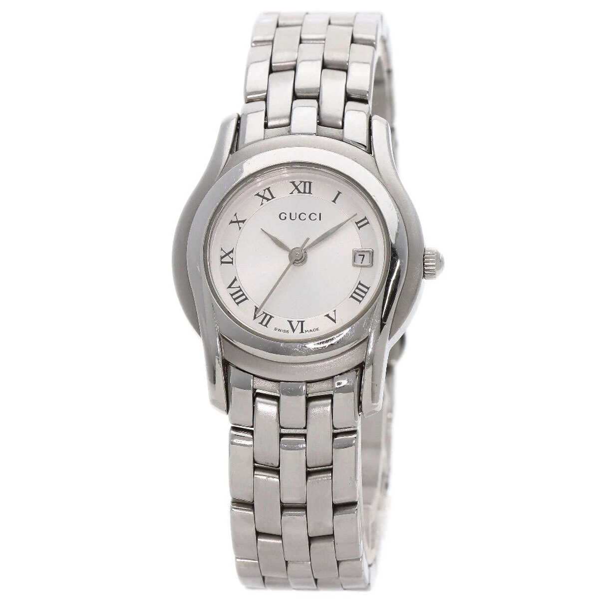 Montres femme GUCCI à visage rond 5500L acier inoxydable/acier inoxydable