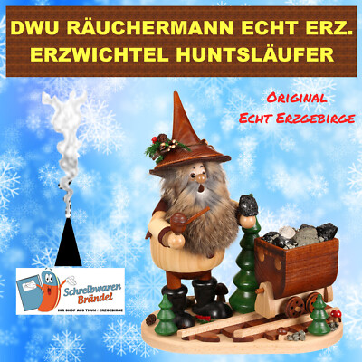 DWU RÄUCHERMANN ERZWICHTEL HUNTSLÄUFER RÄUCHERFIGUR DRECHSELWERKSTATT UHLIG 2103