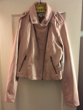 Nwt Charlotte Russe Pink Blush Faux Leather Jacket - Size S