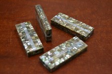 4 PCS RECTANGLE ABALONE SHELL MOSAIC LOOSE BEADING BEAD 2 1/4" T-899