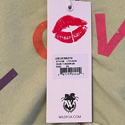 Sweat Capuche Intégrale Wildfox Love Life Femme - Taille L - Vert Miellat