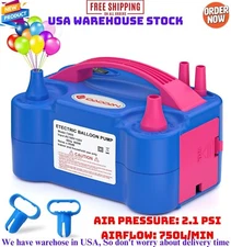 Portable dual nozzle Electric Balloon Blower Pump air inflator-party 110v - 600w