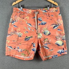 Vintage Polo Ralph Lauren Saltwater Fish All Over Print Swim Trunks Men's Large