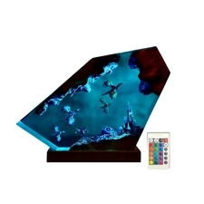 Ancient Dragon Resin Lamp, Dragon Epoxy Night Light, Fire And Ice Dragon Lamp