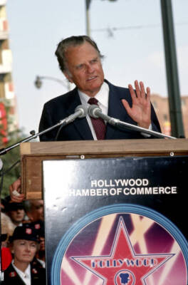 Billy Graham at Billy Graham Honored with a Star on the Holl - 1989 Old Photo