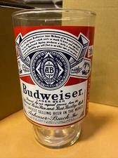 Vintage Anheuser-Busch Budweiser Large 32 Oz Footed Lager Beer Glass Cup 7” Tall