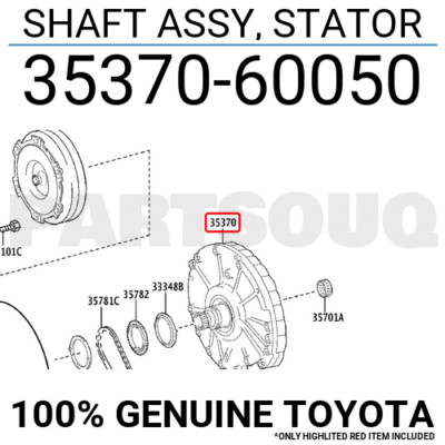 3537060050 Genuine Toyota SHAFT ASSY, STATOR 35370-60050 | eBay