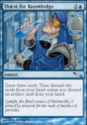 1x Thirst for Knowledge - Foil Light Play, English Mirrodin MTG Magic