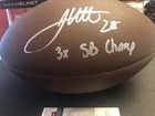 JSA James White "3x SB Champ" Inscribed Autographed Signed Football 814