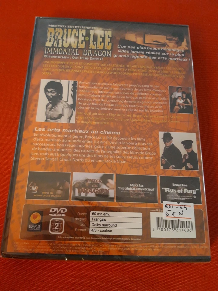 Bruce Lee Immortal Dragon Documentary Biography DVD New PAL FR - Image 2 of 2