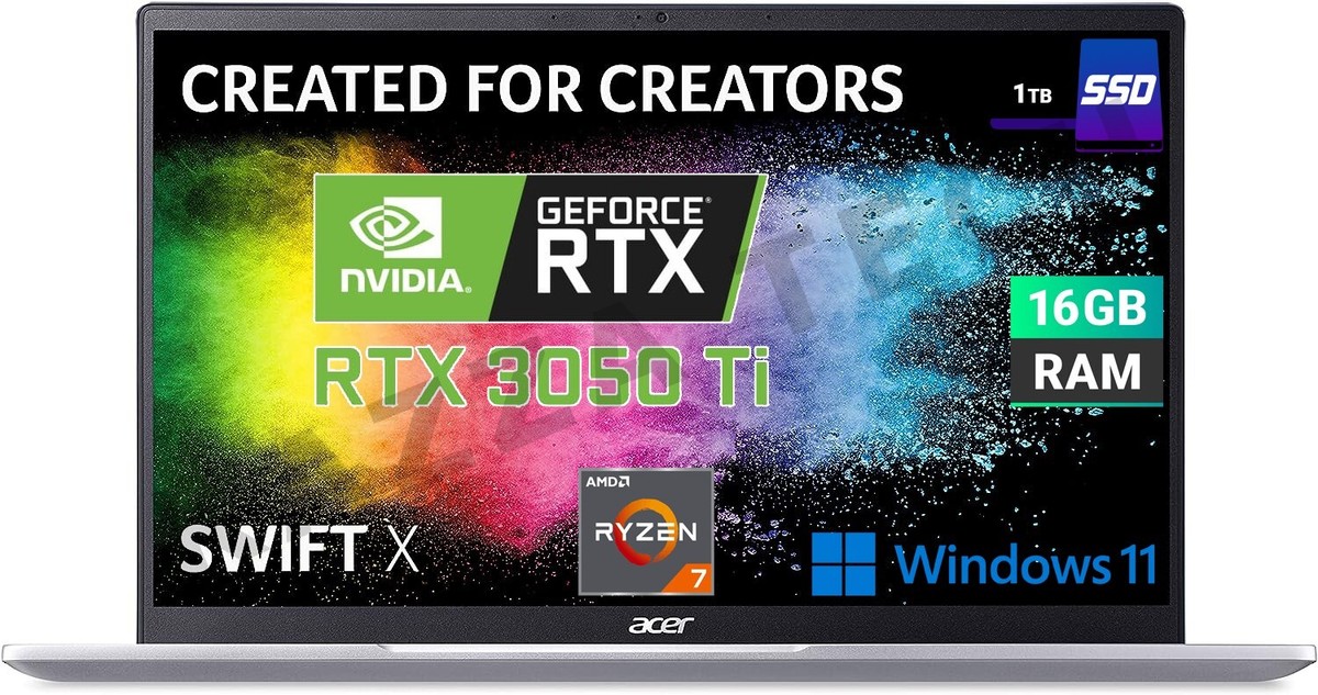 Acer Swift X 14″ Ryzen 7 5800U 1TB SSD 16GB RAM Laptop