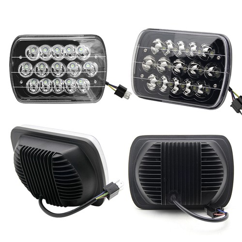 Fits For 1982 1983 1993 1994 S15 7X6 Projector Balck LED Headlights 2PCS DOT - Picture 7 of 8