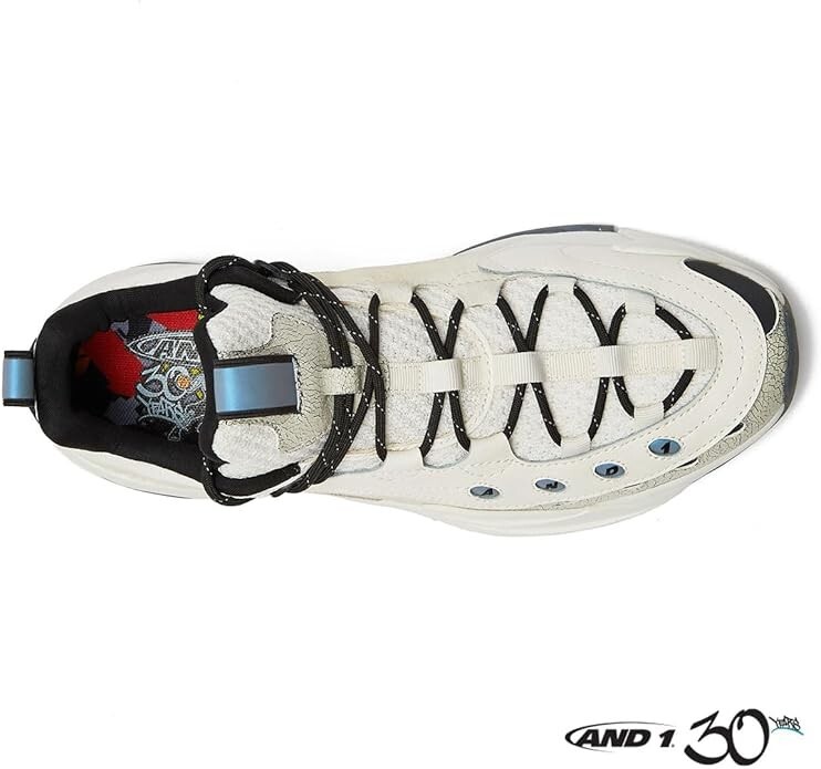 And1 Marauder Basketball Shoes White Black Gray Iridescent