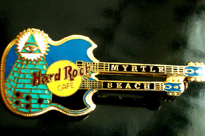 HRC Hard Rock Cafe Myrtle Beach Double Neck Pyramid Eye Guitar NEW