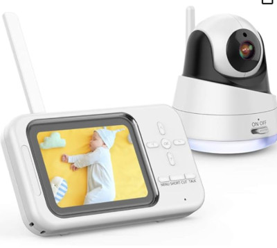 DBPOWER Video Baby Monitor with Camera and Audio, 360°Pan 3.5'' LCD 
